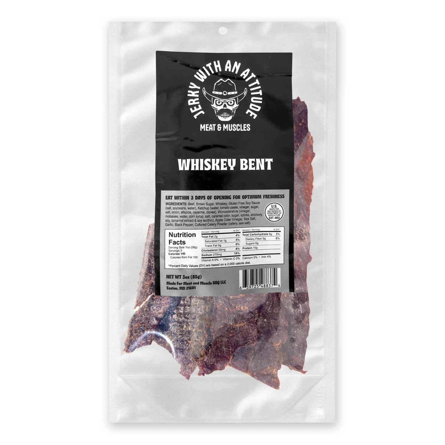 Whiskey bent jerky package