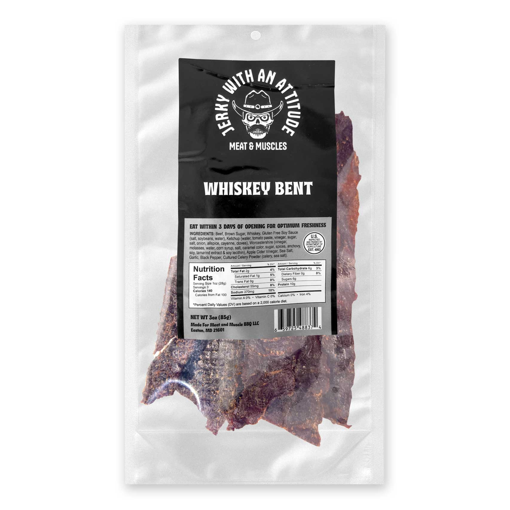 Whiskey bent jerky package